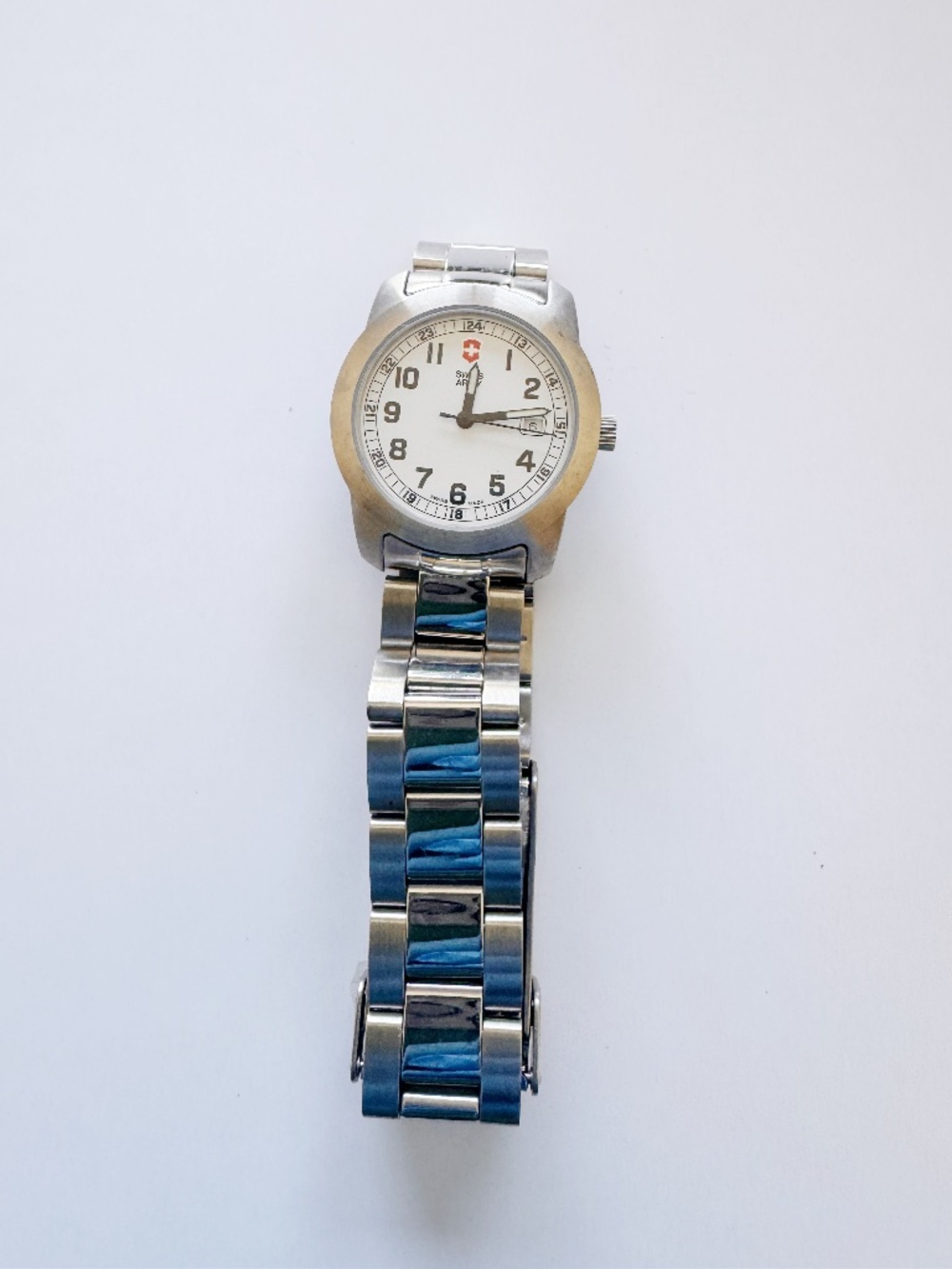 Swiss Army Victorinox Quartz Ladies Watch White Military Dial Date 29mm Fits 7"⁠
